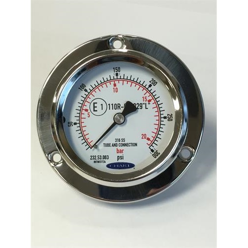 Cylinder Pressure Gauge CARBO Instruments 2-1/2" Pressure Gauge, Chrome Plated Steel Case, Dry, Compound Vacuum -30 Hg - 0-160 Psi Lower Mount 1/4" NPT 2 1 16 Oil Pressure Gauge